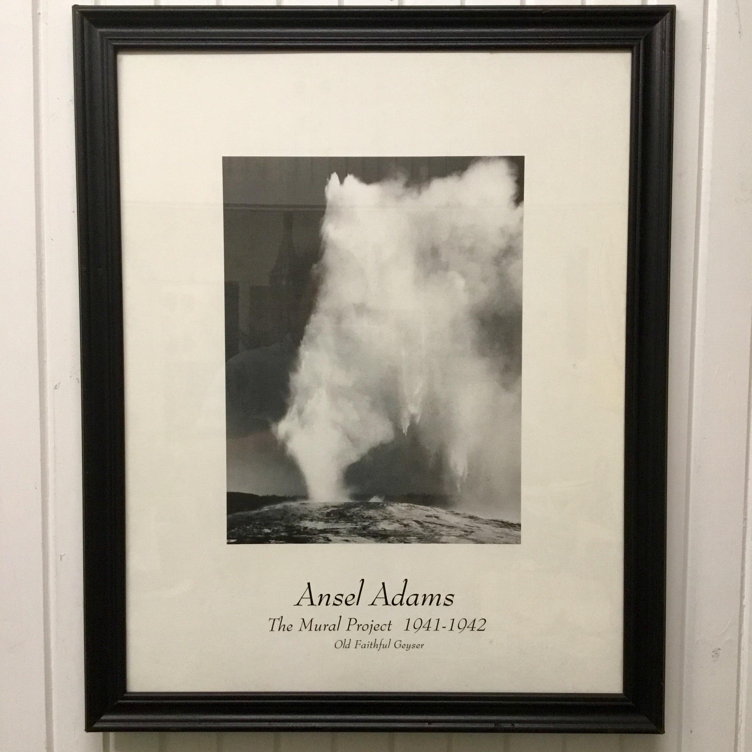 Ansel Adams Large Scale Print Old Faithful Geyser | Chairish