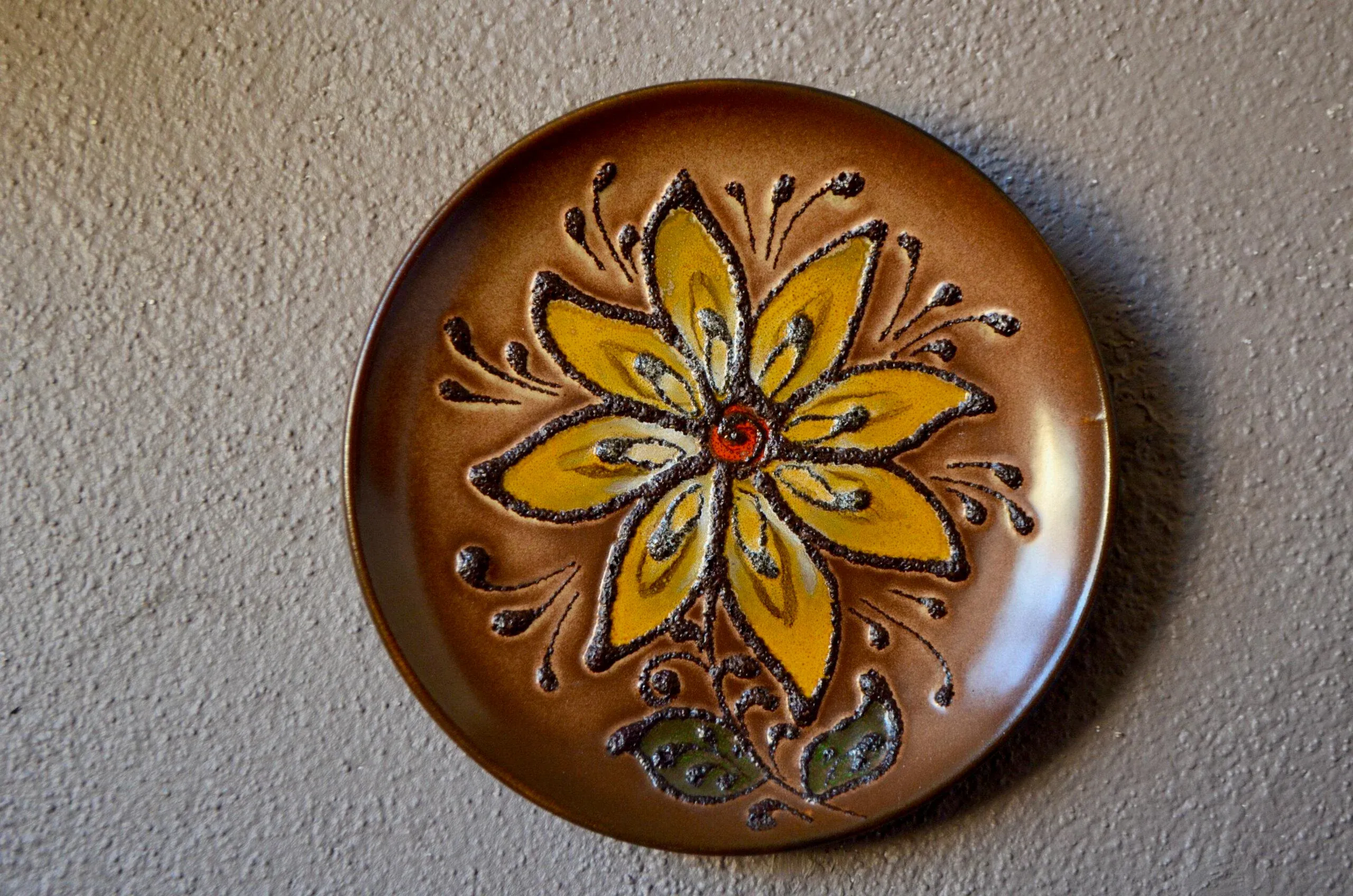 Fat Lava Mural Ceramic Plate, 1970s