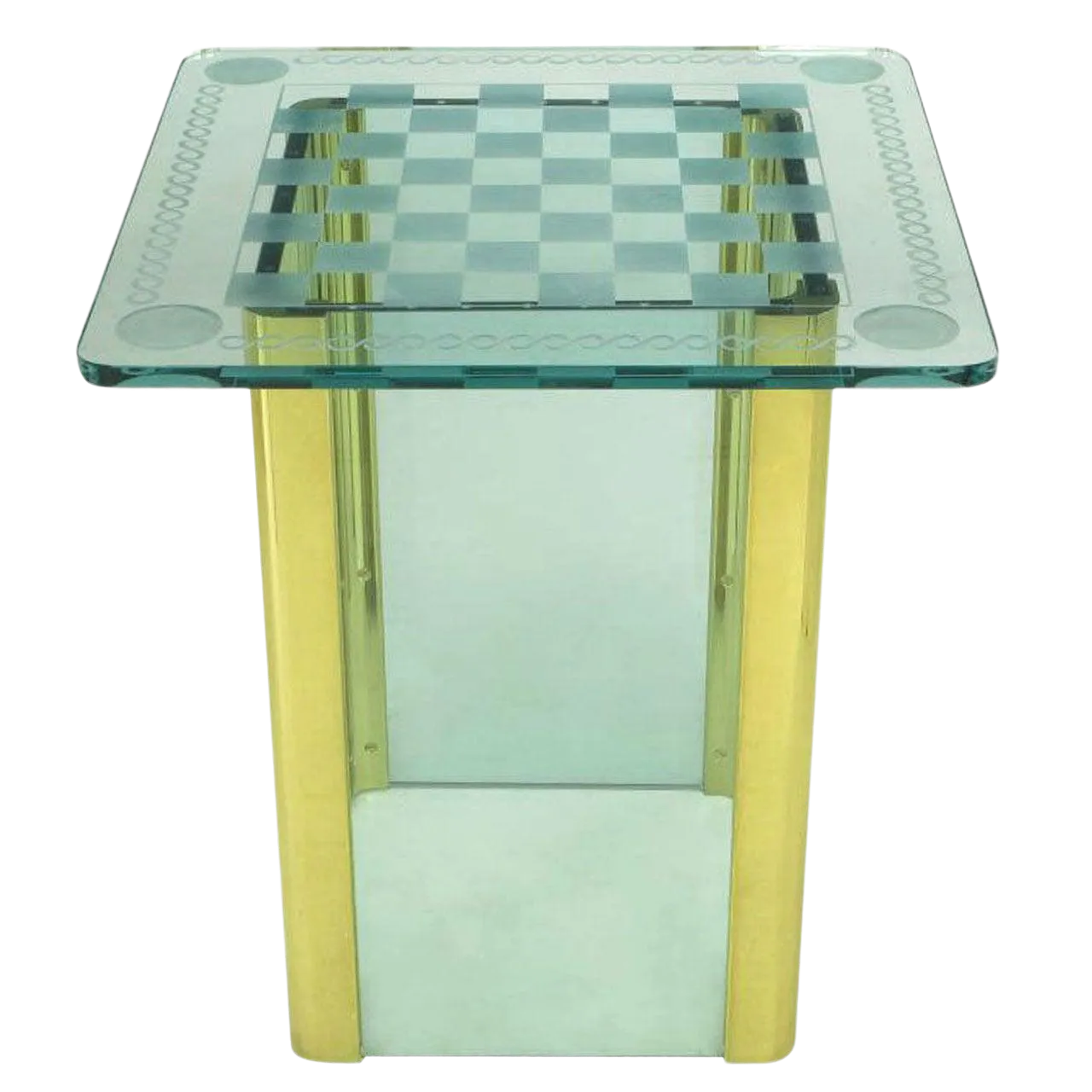 Etched Glass Game Table in the Style of Pace Collection Chairish