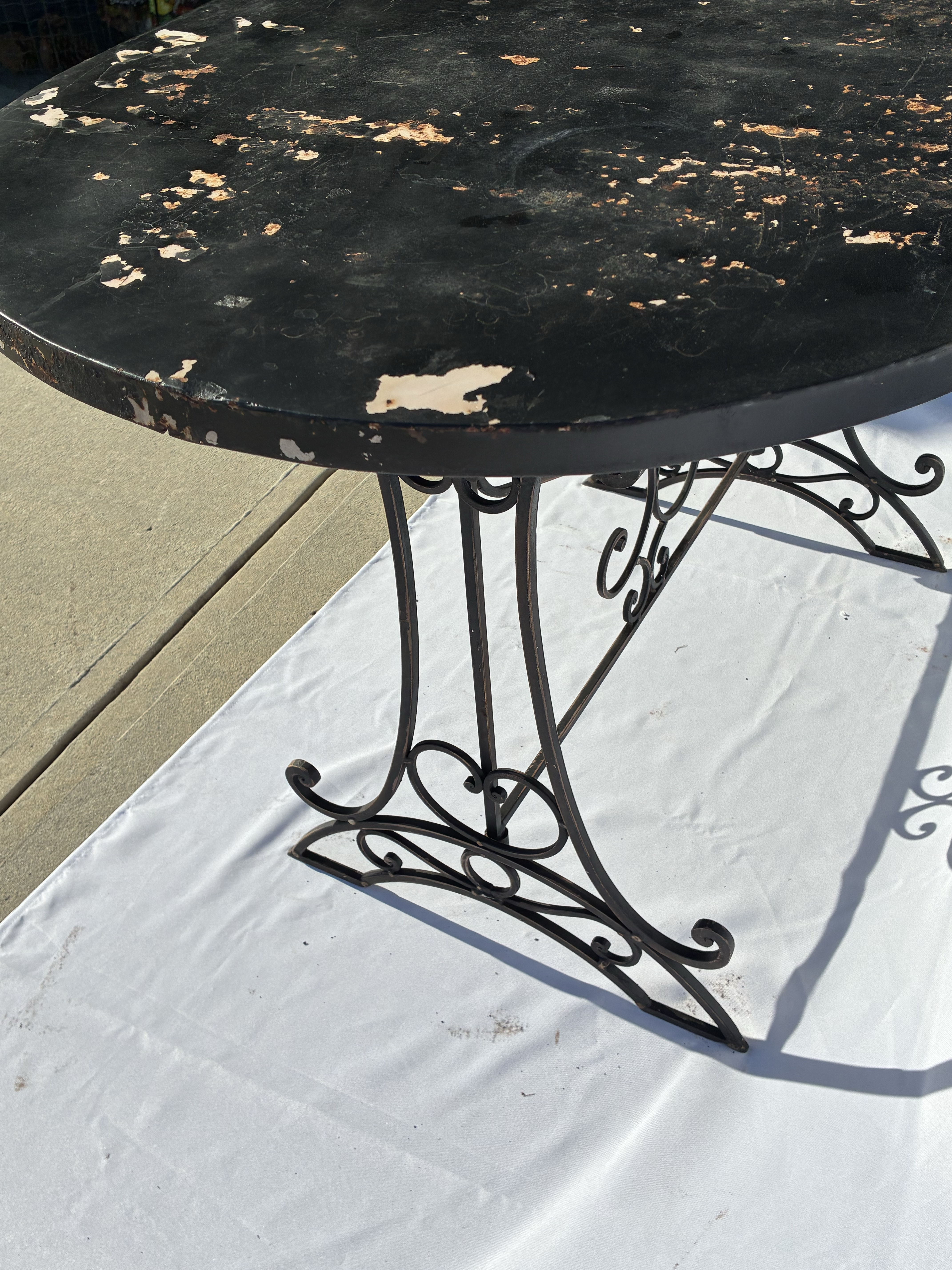 19th Century French Iron Oval Cafe Table