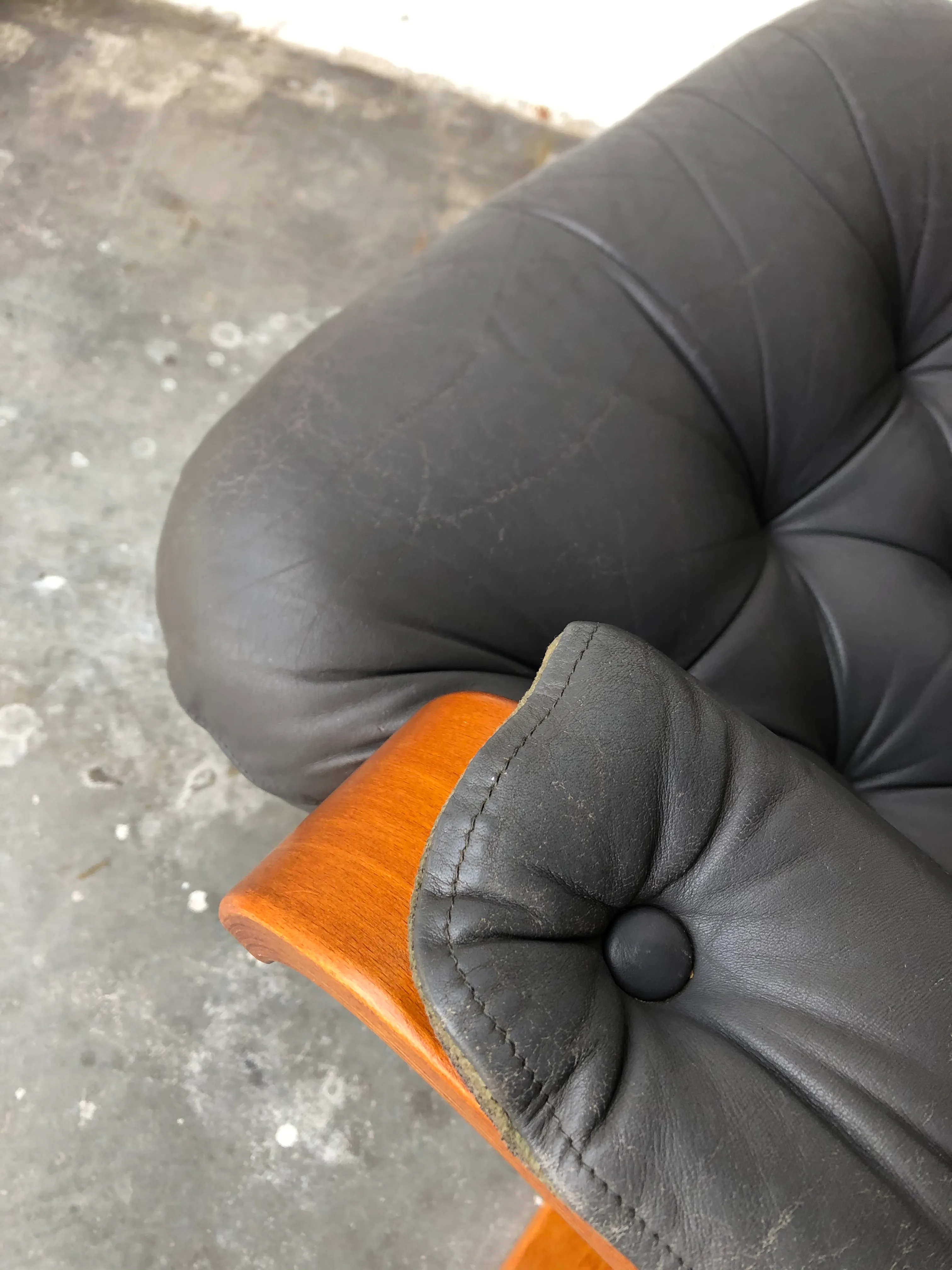 Vintage Mid Century Modern Scandinavian Lounge Chair & Ottoman