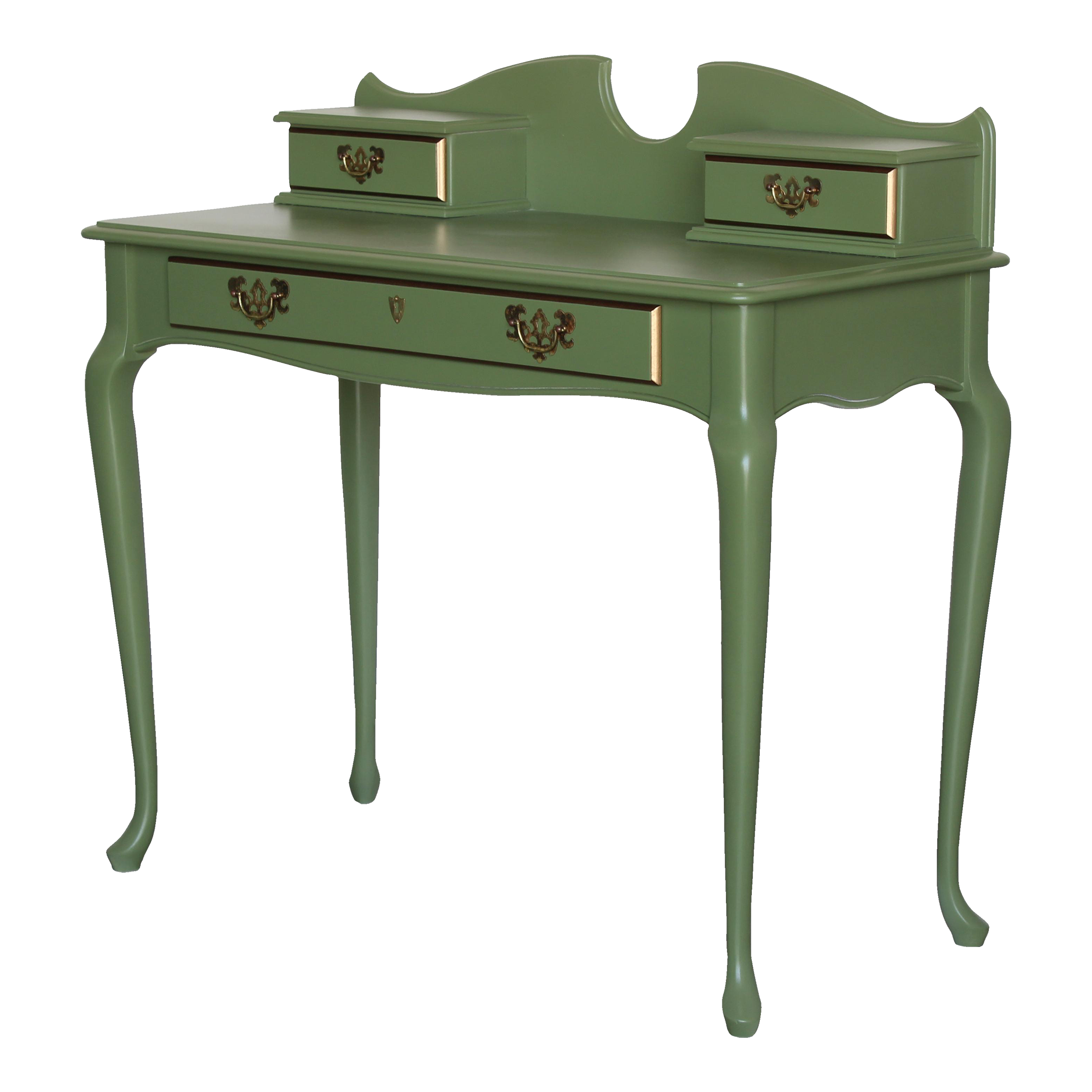 Vintage Georgian Style Green Writing Desk