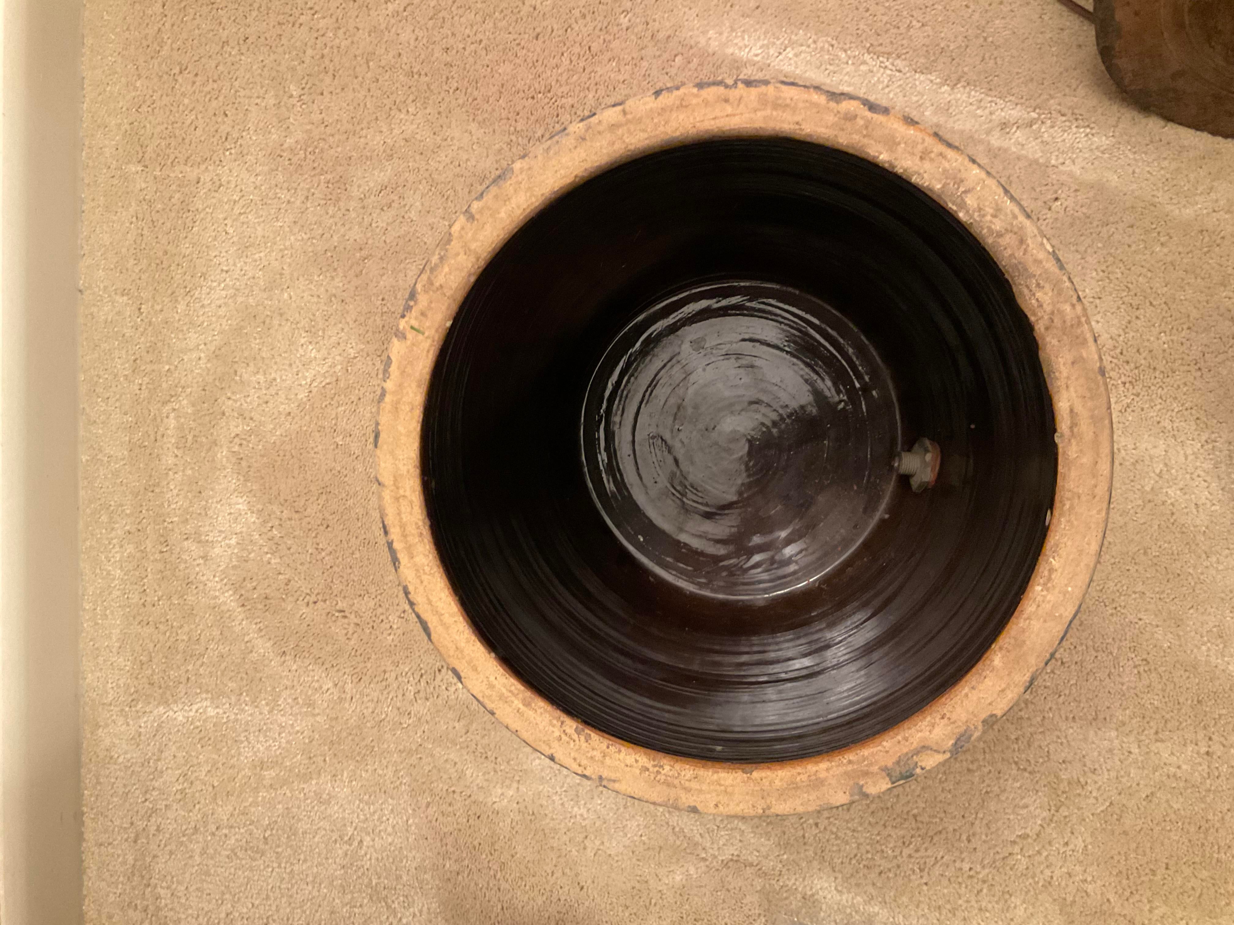 Early 20th Century 4 Gallon Blue Spongeware Ice Water Cooler