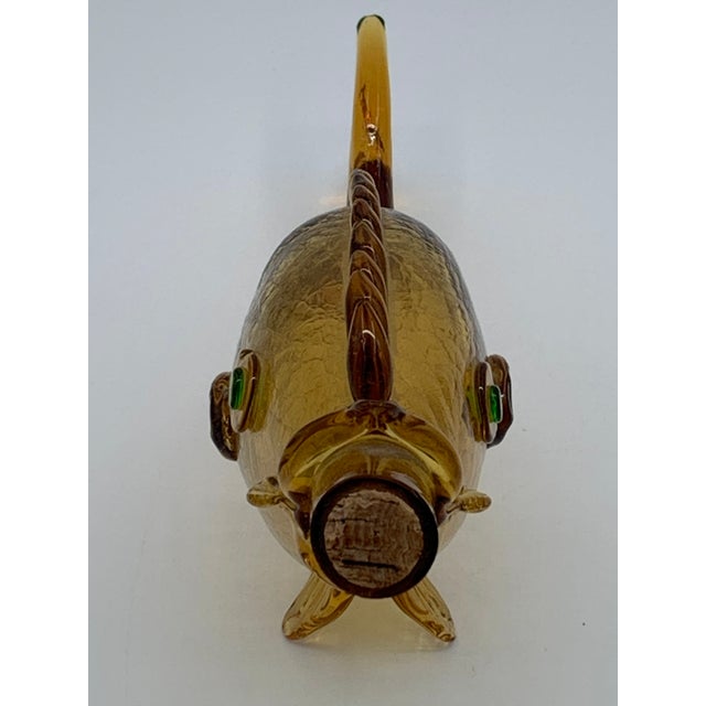Orvieto Crackle Glass Fish Decanter For Sale - Image 4 of 5