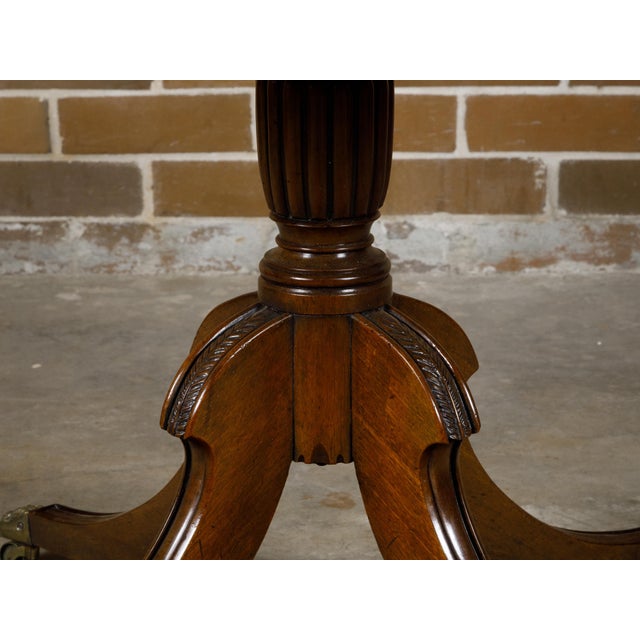 19th Century Regency English Mahogany Pembroke Table with Drawer, Quadripod Base, Lion Feet For Sale - Image 10 of 12