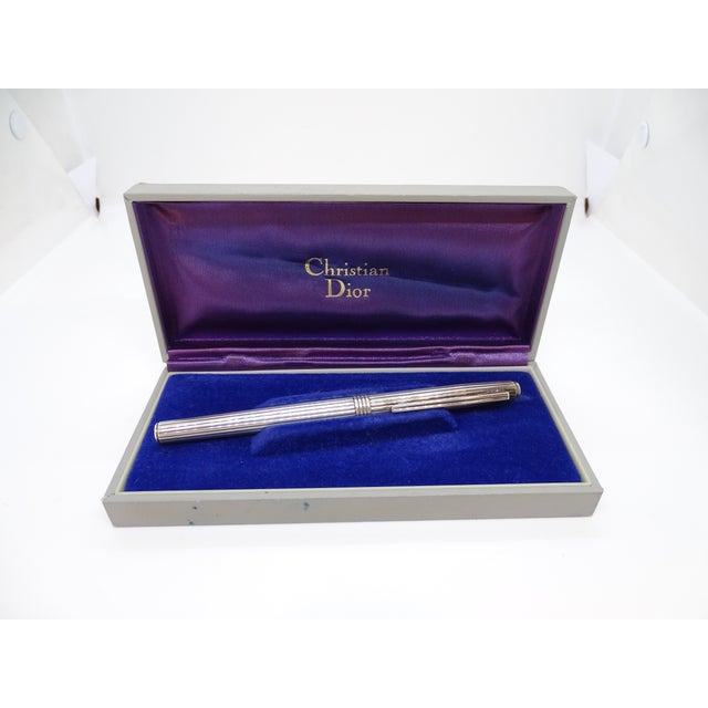Grooved Ballpoint Pen in Silver-Plated Metal from Dior, 1970s For Sale - Image 17 of 18