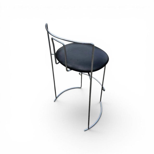 1970s Black Leather Gaja Stools by Kazuhide Takahama for Simon Gavina, Set of 2 For Sale - Image 5 of 18
