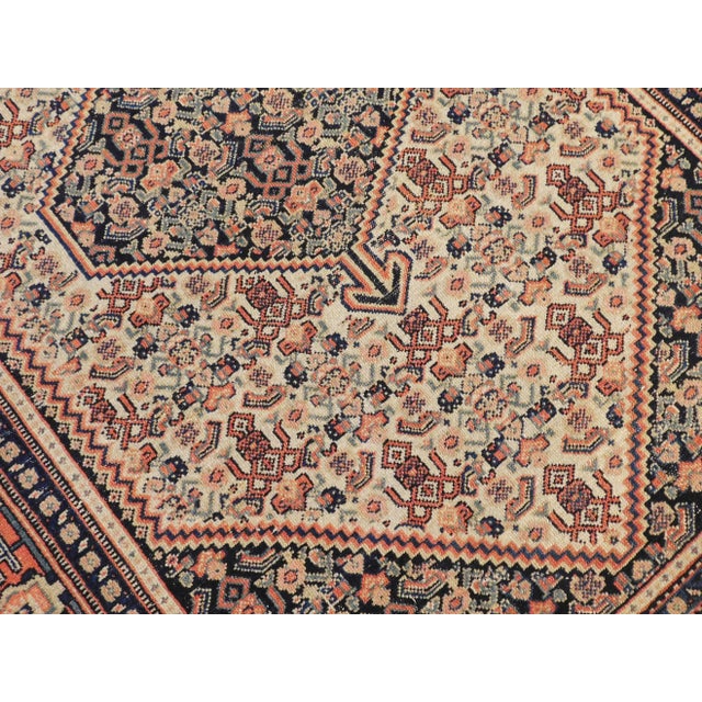 Tan Antique Persian Senneh Rug - 3'4"x 4'8" For Sale - Image 8 of 13