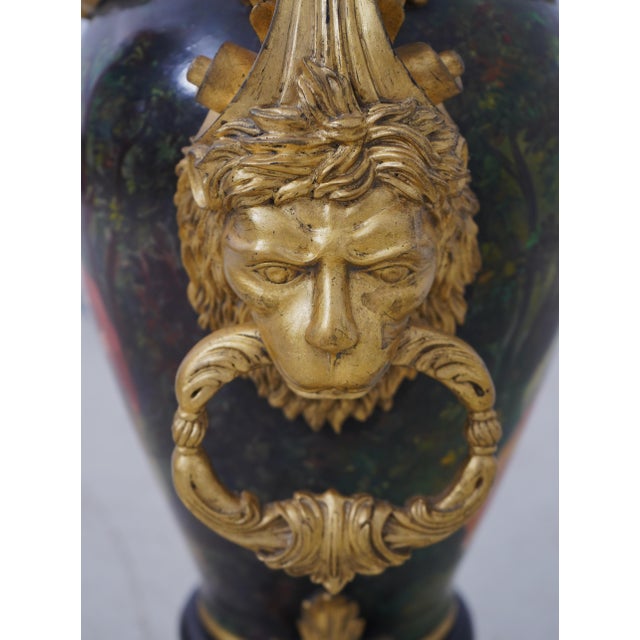 Pair of Louis XV Polychrome & Gilt Composite Baluster Urns For Sale - Image 14 of 18