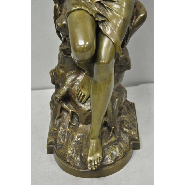 Antique Edouard Drouot (1859-1945) "La Rosse" French Bronze Sculpture of Woman For Sale In Philadelphia - Image 6 of 18