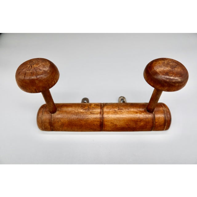 Wood Antique French Faux Bamboo Wall Rack For Sale - Image 7 of 9