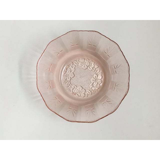 Farmhouse 1940s Pink Floral Glass Dishes- Set of 14 For Sale - Image 3 of 12