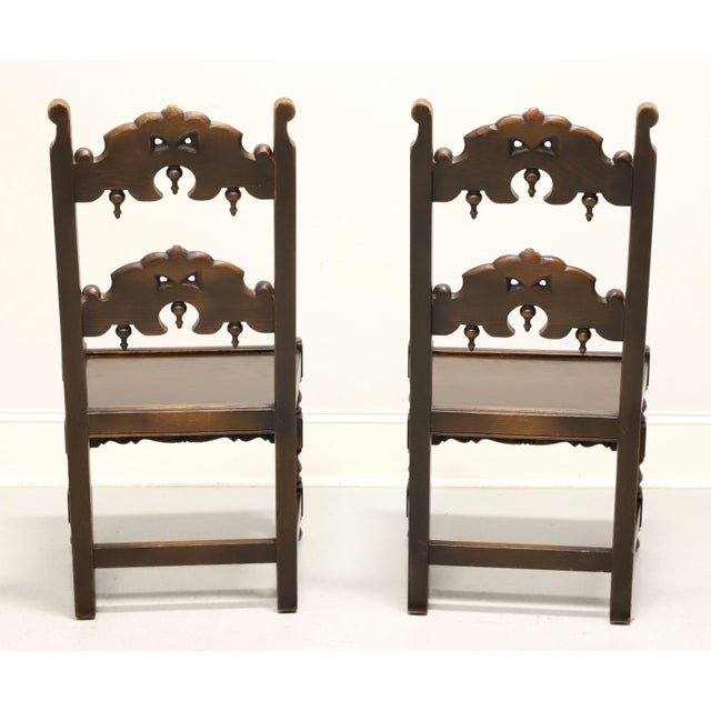 Early 20th Century Grand Rapids Bookcase and Chair Co Antique Early 20th Century Oak Gothic Revival Dining Side Chairs - Pair A For Sale - Image 5 of 11