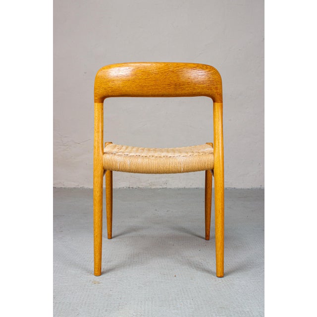 Mid-Century Danish No. 75 Chair in Oak by Niels Otto Møller for J.L. Møllers, 1960s, Set of 2 For Sale - Image 8 of 16
