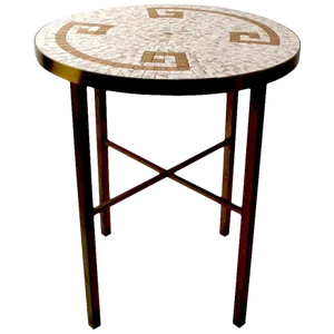 Mosaic Tile Top Table With Brass Legs
