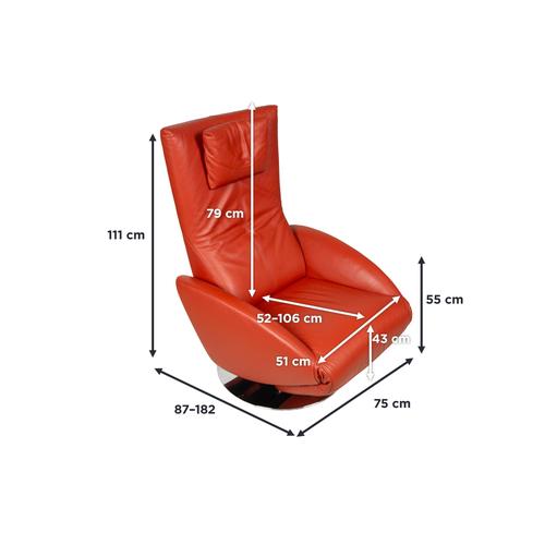Mate Lounge Chair in Orange Leather from FSM For Sale - Image 6 of 15