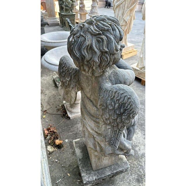 Stone Garden Stone Sculpture Cherubs, 1950s, Set of 2 For Sale - Image 7 of 10