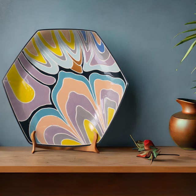 Contemporary Bramwell Decorative Porcelain Plate with Stand For Sale - Image 3 of 11