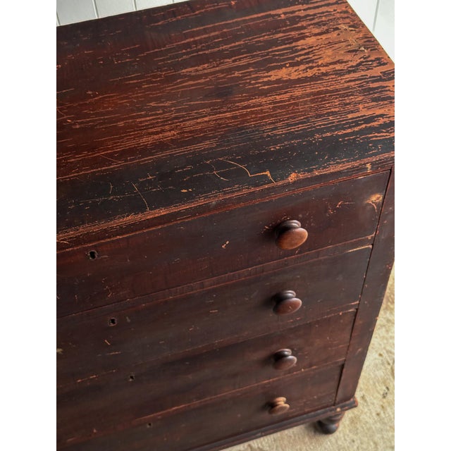19th Century Painted Pine Chest of Drawers For Sale - Image 4 of 18