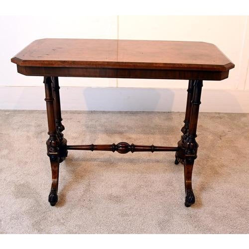 Antique Victorian Writing Table in Walnut, 1880s For Sale - Image 3 of 11