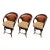 1970s Elevate Your Home Bar With This Set of 3 Premium Hooker Furniture Leather & Rattan Swivel Barstools! For Sale