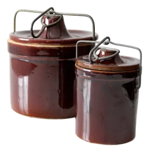Vintage Stoneware Bail Lock Jar Set/2