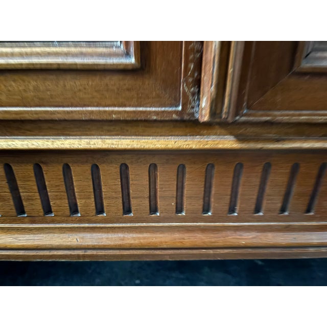 Chateau Directoire Louis XVI Style Bronze and Brass Trimmed Glass Door Armoire, 19th Century For Sale In Savannah - Image 6 of 9