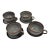 Vietnamese Dual-Glaze Stoneware Ceramic Coffee Cups and Saucers With Spiral Motif - Set of 4 For Sale