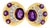 Vintage 18k Yellow Gold Amethyst & Diamond Earrings, Pair For Sale