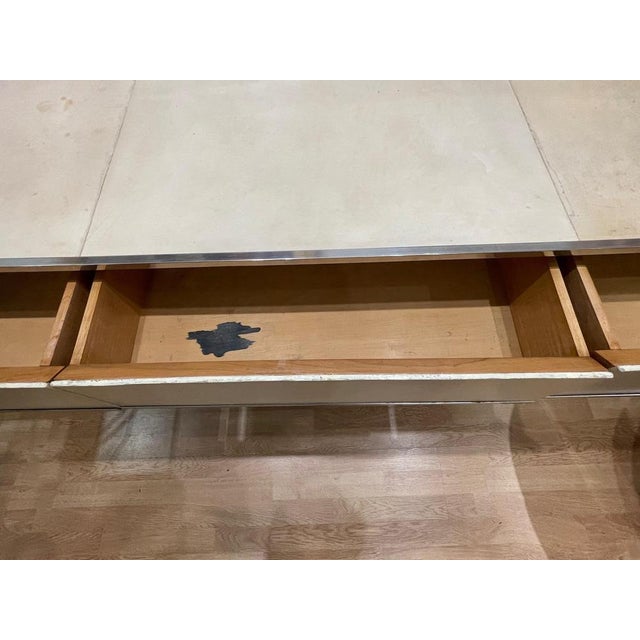 Art Deco Parchment Covered Desk from Primavera, France, 1930s For Sale - Image 4 of 15