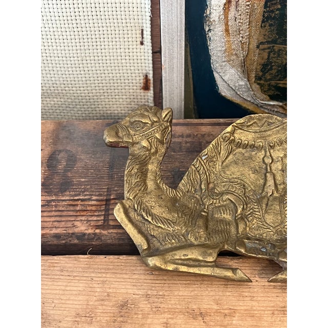 Mid-Century Modern Vintage Brass-Tone Metal Camel Sculpture Decorative Trinket Dish For Sale - Image 3 of 7
