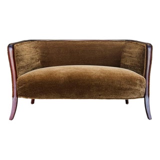 Danish Deco Mahogany Settee For Sale