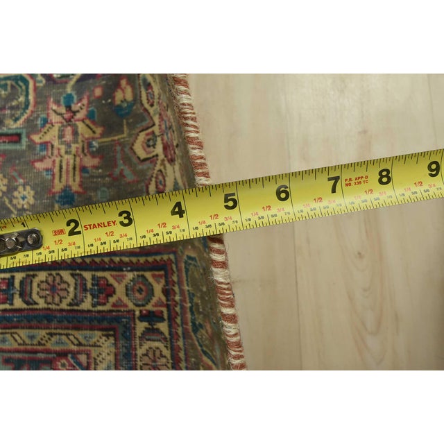 Tabriz Rug 9’8” X 11’8” Pink Wool Vintage Distressed Hand-Knotted Carpet For Sale - Image 14 of 16