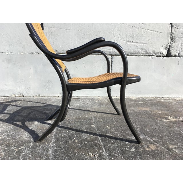 Late 19th Century Thonet Black Cane High Back Armchair For Sale In Miami - Image 6 of 13