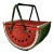 1980s Vintage Boho Chic Arts & Crafts Trompe L’Oeil Watermelon Wicker Picnic Basket. For Sale