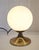Metal Vintage Table Lamp with Opaque White Glass Shade on Brass Base, 1970s For Sale - Image 7 of 7