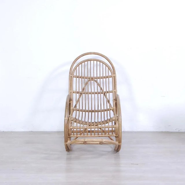 Bamboo Rocking Chair, Italy, 1970s For Sale - Image 3 of 11