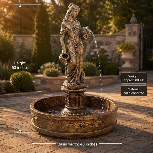 The Naiad of the Courtyard is a monumental concrete garden fountain inspired by the Naiads of classical mythology, the...