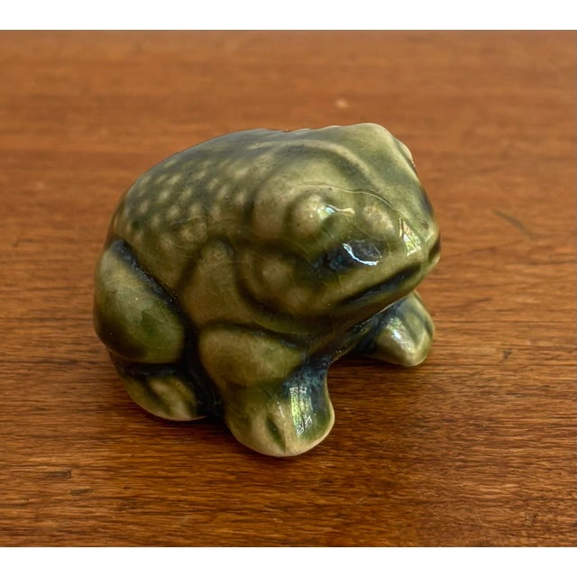 Cabin Late 20th Century Tiny Ceramic Frog Figurine For Sale - Image 3 of 7