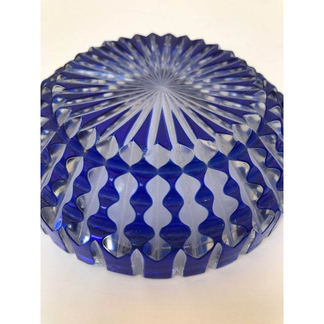 Bohemian Cobalt Blue Lead Crystal Glass Ashtray Chairish
