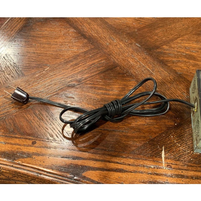 19th Century French Directoire Hand-Painted Tole Table Lamp With Military Scenes For Sale - Image 12 of 12