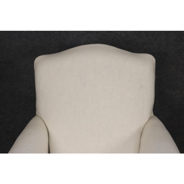 Wood Pair of French Louis XV Style Oversized Upholstered Bergere Chairs C. 1920's For Sale - Image 7 of 13