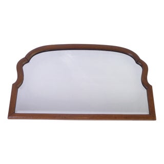 Antique Wooden Scalloped Mirror with Beveled Glass, 1890s For Sale