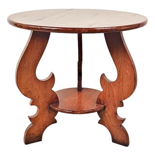 Bespoke Cherry Vintage Round Table in Italian Style For Sale