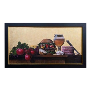 Duke Windsor, "An American Classic" Still Life Painting, Acrylic and Gold Leaf, Framed For Sale