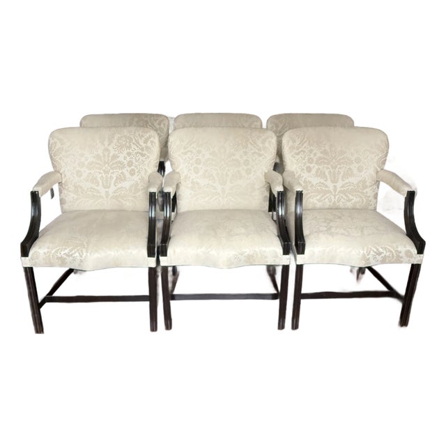 Set of 6 Rose Tarlow Melrose House Chippendale Arm Chairs For Sale