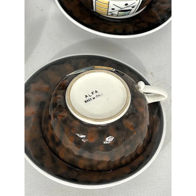 Mid-Century Ceramic Teapot Set by Alfa Ceramiche, Italy, 1950s, Set of 8 For Sale - Image 11 of 14