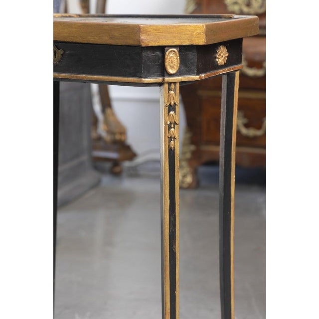 Wood English Chinoiserie Ebonized Side Table For Sale - Image 7 of 7