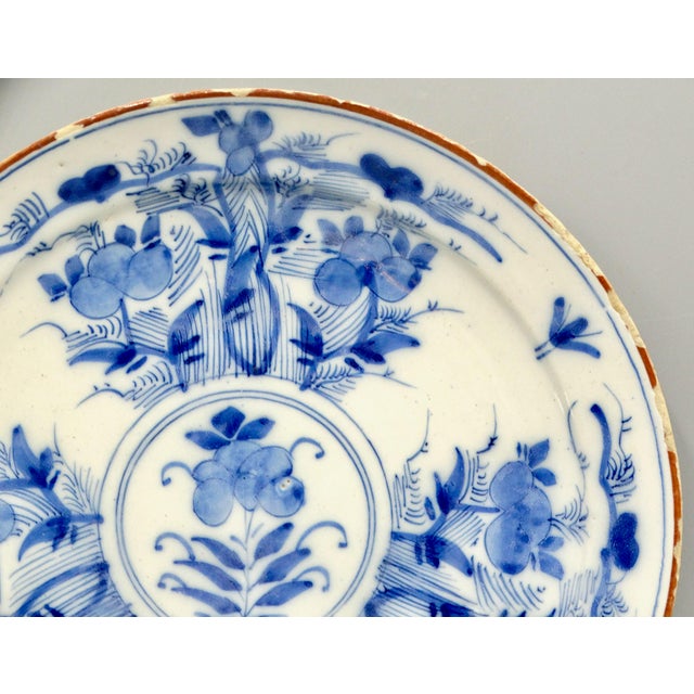 18th-Century.Chinoiserie Delftware Plate With Insects & Maker's Mark For Sale - Image 6 of 11