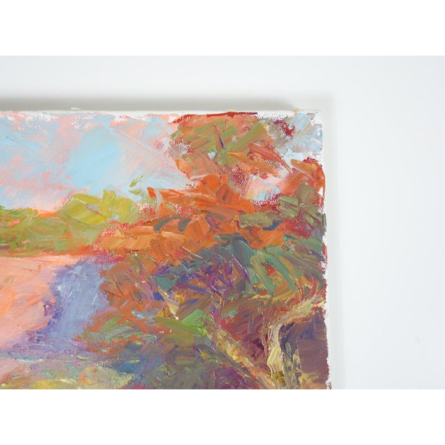 English Late 20th Century Plein Air Impressionist Cottage Landscape Painting For Sale - Image 3 of 8